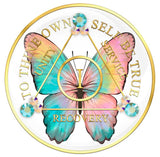 Butterfly AA Medallion with Peridot and Rose Crystals Years 1-50