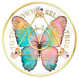 Butterfly AA Medallion with White and Gold Crystals Years 1-50