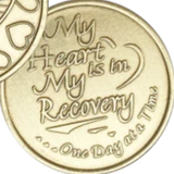 My Heart is in My Recovery AA Medallion Bronze w/gift pouch