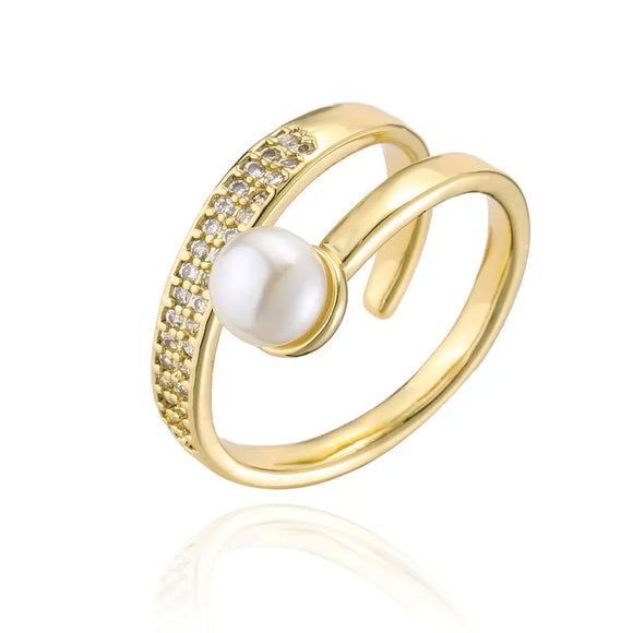 Short Spiral Pearl Serenity Ring™