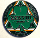 38 Year Big Lucky Irish Gaelic Coin AA Medallion Clearance