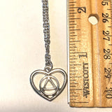 AA Symbol Heart Serenity Necklace
