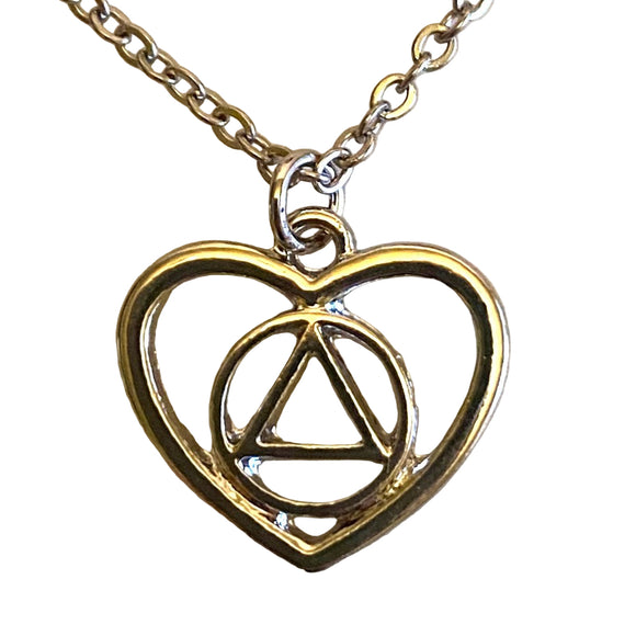 AA Symbol Heart Serenity Necklace