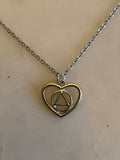 AA Symbol Heart Serenity Necklace