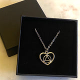 AA Symbol Heart Serenity Necklace