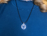 AA Circle Triangle Serenity Necklace
