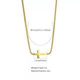 Serenity Sideways Cross Necklace Gold