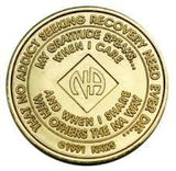 NA Medallion Bronze Pink Crystals (Yrs 1-60) N39p.
