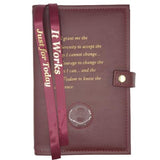 NA Double Book Cover for Basic Text & Guiding Principles w/Serenity Prayer & Medallion Slot