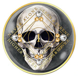 Skull NA Clean Time Medallion with Gold and White Crystals Years 1-20 & 25