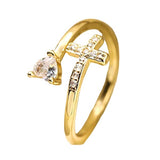Heart Cross Zircon Serenity Ring™