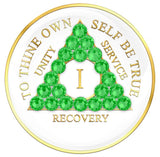 AA Medallion White w/Neon Green Yrs 1-40