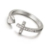 Open Heart Cross Serenity Ring™ Silver