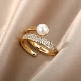 Short Spiral Pearl Serenity Ring™