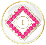Clean Time NA Medallion White w/Neon Pink Yrs 1-40