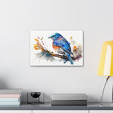 Blue Bird Watercolor Canvas Art Print