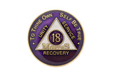 A32a: AA Medallion Purple Coin (24hr, 18 mo, Yrs 1-45) at Your Serenity Store