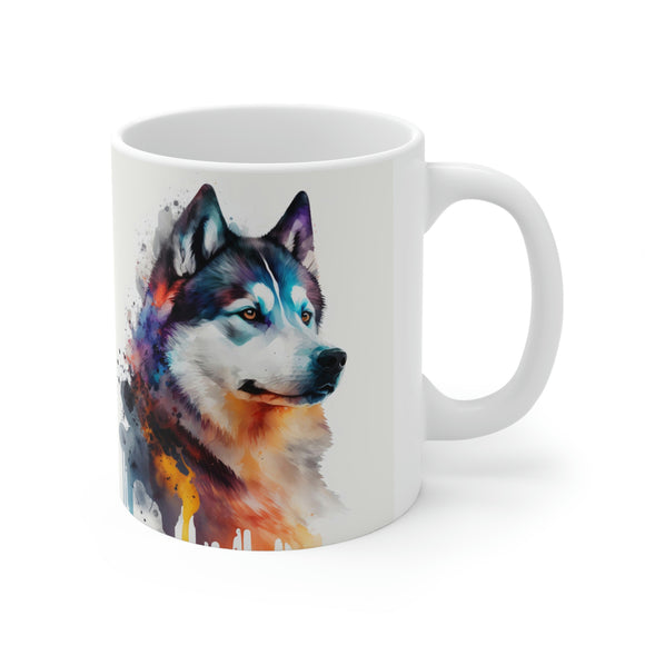 Husky Colorful Ceramic Mug 11oz