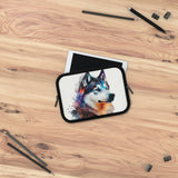 Husky Watercolor Abstract Laptop Sleeve
