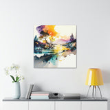 River Scene 2 Canvas Abstract Wall Art
