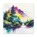 River Scene 1 Canvas Abstract Wall Art