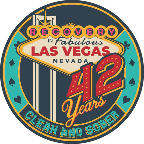 42 Years Big Sober in Vegas AA Medallion Chip Clearance at Your Serenity Store