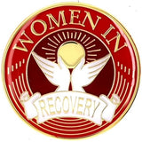 Premium Women in Recovery Medallion Red