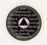 A14: Fancy AA Medallion Glitter Lavender w White Crystals (Yrs 1-60) at Your Serenity Store