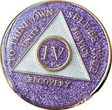 A19.  AA Medallion Glitter Lavender Coin (Yrs 1-60) at Your Serenity Store