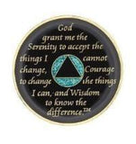 A21: Fancy AA Medallion Glitter Turquoise w AB White Crystals (Yrs 1-50) at Your Serenity Store