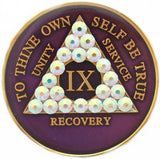 A29a: AA Medallion Purple w AB White Crystals (Yrs 1-45) at Your Serenity Store