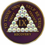 A29a: AA Medallion Purple w AB White Crystals (Yrs 1-45) at Your Serenity Store