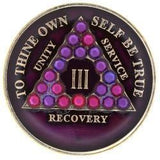 A30: AA Medallion Purple Coin w Volcano Crystals (Yrs 1-50) at Your Serenity Store