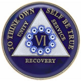 A46: AA Newcomer Medallion Blue w Blue Circle Crystals (24Hr, Months) at Your Serenity Store