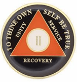 A62: AA Medallion Black Orange Coin (Yrs 1-40) at Your Serenity Store