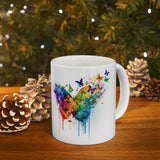 Rainbows and Butterflies Watercolor Ceramic Mug