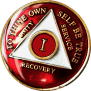 AA Red Coin Anniversary Medallion (Yrs 1-60): A54 at Your Serenity Store