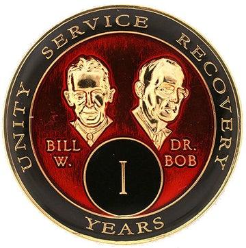 B03: AA Medallion Bill & Bob Red Coin (1-55 Yrs) at Your Serenity Store