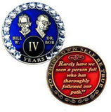 B06: Fancy AA Medallion Bill & Bob Blue w White Crystals (1-55 Yrs) at Your Serenity Store