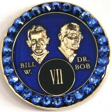 B07: Fancy AA Medallion Bill & Bob Blue w Sapphire Crystals (1-55 Yrs) at Your Serenity Store