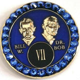 B07: Fancy AA Medallion Bill & Bob Blue w Sapphire Crystals (1-55 Yrs) at Your Serenity Store