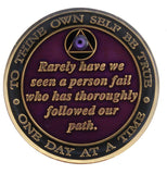 B08a. Fancy AA Medallion Bill & Bob Purple w Purple Crystals (Yrs 1-55) at Your Serenity Store