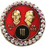 B09. Fancy AA Medallion Bill & Bob Red w White Crystal (Yrs 1-55) at Your Serenity Store