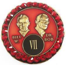 B10. Fancy AA Medallion Bill & Bob Red w Red Crystals (Yrs 1-55) at Your Serenity Store