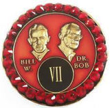 B10. Fancy AA Medallion Bill & Bob Red w Red Crystals (Yrs 1-55) at Your Serenity Store