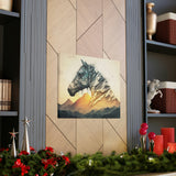 Golden Horse Abstract Canvas Wall Art
