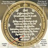 Big Fancy 3rd Step Prayer 24k Gold/Sterling Silver AA Medallion (Yrs 1-50) at Your Serenity Store