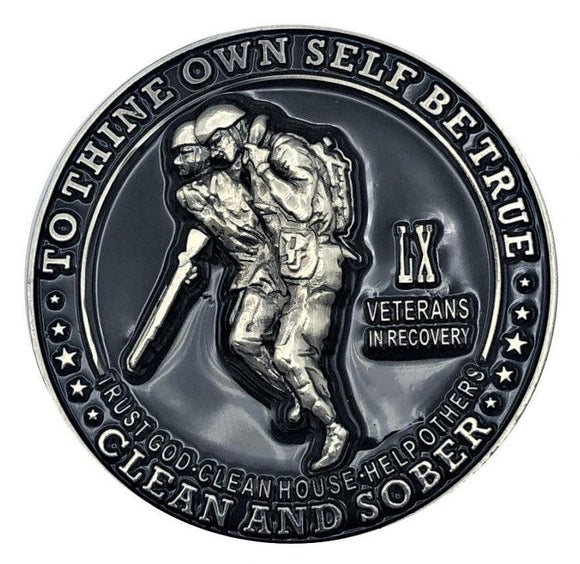Big Veterans in Recovery NA AA Medallion Chip (Yrs 1-60) at Your Serenity Store