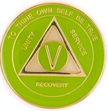 Cool Lime Green AA Medallion  (2-40 Yrs) at Your Serenity Store