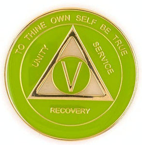 Cool Lime Green AA Medallion  (2-40 Yrs) at Your Serenity Store